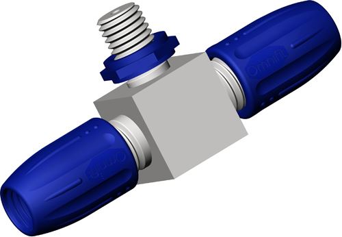 DIBA OMNIFIT CONNECTOR, 2-WAY TO 1/4-28M