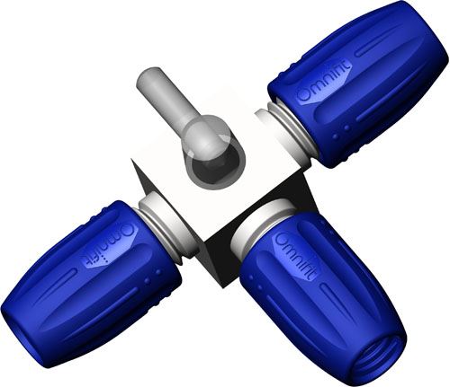 DIBA OMNIFIT VALVE, 3-WAY, SINGLE KEY