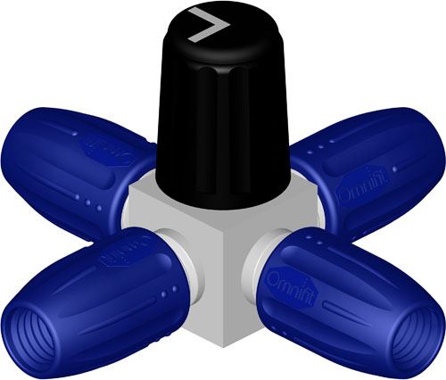 DIBA OMNIFIT VALVE, MANUAL, 4-PORT, STD