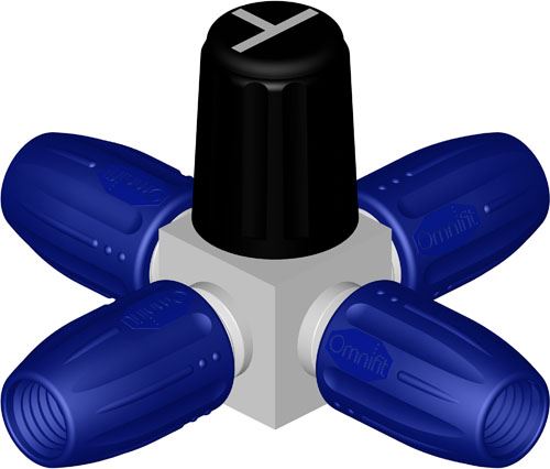 DIBA OMNIFIT VALVE, MANUAL, 4-PORT, STD