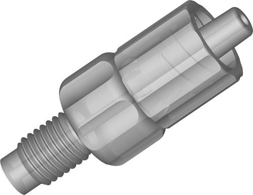 DIBA OMNIFIT ADAPTOR, 1/4-28 TO LUER LOCK