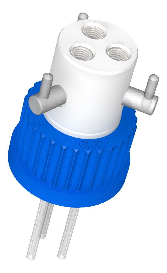 DIBA OMNIFIT Q-SERIES CAP, GL32, 3 PORTS + VALVES