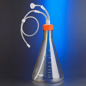 2L Polycarbonate Erlenmeyer Shake Flask with Dual