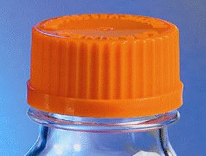 GL45 Orange Polypropylene Screw Cap with Plug Seal