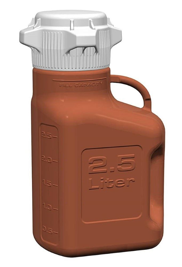 Carboy, 2.5L, Amber HDPE, 83B Cap Each