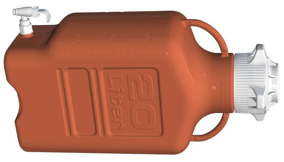 Carboy, 20L, Amber HDPE, 120mm Cap, w Spigot Each