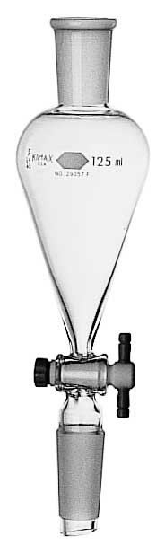 FUNNEL,SQUIBB,PEAR,PTFE STPK,24/40,125Separatory F