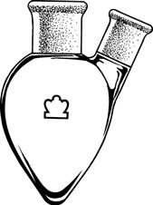 FLASK 50ML 14/20 14/20 Pear Shaped Two Neck Heavy