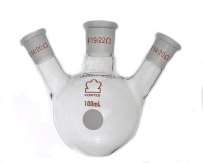 FLK RB 3N ANG 100ML 19C 14SAngled Three Neck Heavy