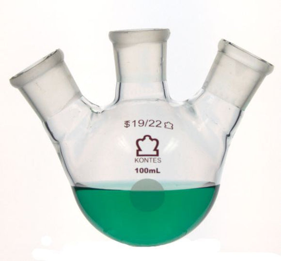 FLK RB 3N ANG 250ML 19C 19SAngled Three Neck Heavy