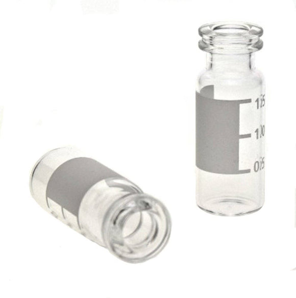 12X32 CLEAR SNAP CAP W/SPOTClear Autosampler Vials