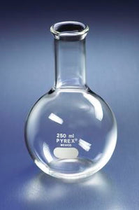 4060-125 PYREX 125mL Long Neck Boiling Flask, Flat Bottom a