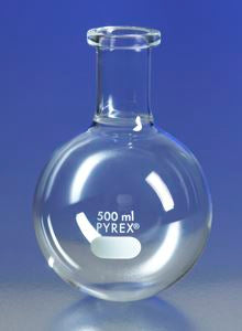 4260-250 PYREX 250mL Short Ring Neck Boiling Flask, Round B