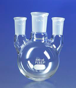 PYREX 250mL Three Neck Distilling Flask with Verti