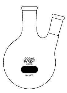 PYREX Replacement 1L Two Neck Boiling Flask