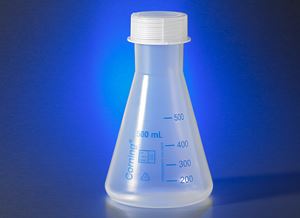 4985P-100 100mL Reusable Plastic Narrow Mouth Erlenmeyer Fla