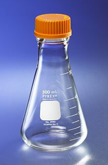 4995-250 PYREX 250mL Wide Mouth Erlenmeyer Flasks, with GL4