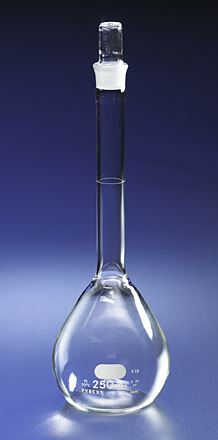 PYREX 500mL Economy Volumetric Flasks, Glass Stand