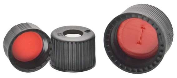 Black Open Top PP Closure with Pre-SlitPTFE/Silico