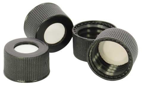 Blue Open Top PP Closure with Bonded PTFE Liner, 9 – LabCloud Plus+