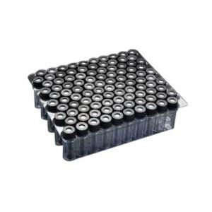 Clear 8-425mm Threaded Vial, 12x32mm, Black Polypr