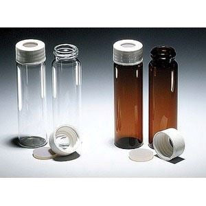 2 Dram, Amber 19x65mm Vial, 15-425mm Thread, Black