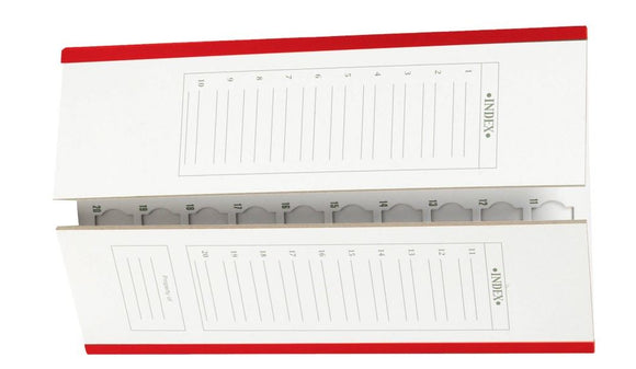 HS 20-Place Cardboard Slide Tray red trim