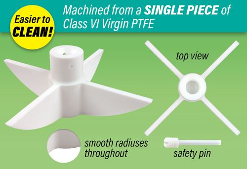 AGITATORS, PTFE, HIGH VISCOSITY