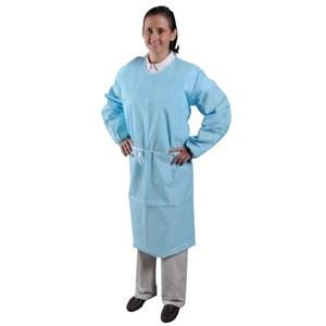 BarrierTech Gown, White, Full Cover w/Banded Ties,