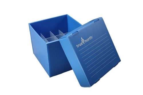 True North™  Flatpack PP Freezer Boxes Blue, 50ml,