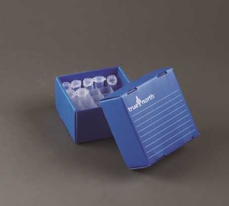 True North™  Flatpack PP Freezer Boxes Blue, 5ml,