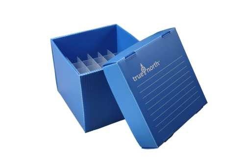 True North™  Flatpack PP Freezer Boxes Blue, 15ml,