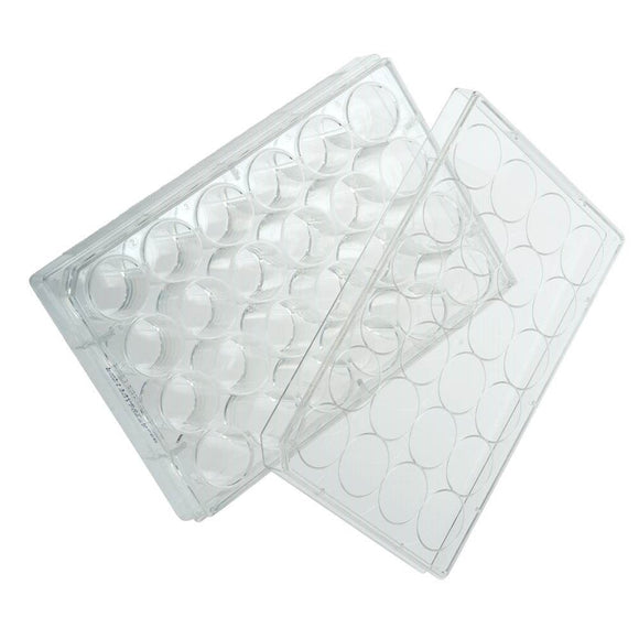 Multiple Well Plate with Lid, 24-well, Clear, Poly