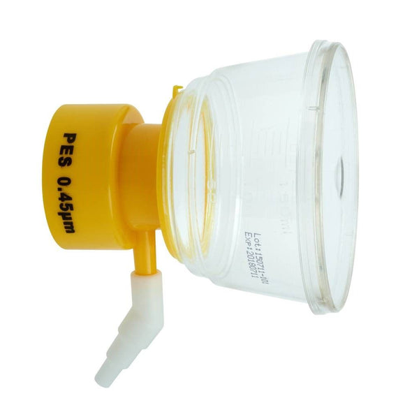 Bottle Top Filter, 150mL, 50mm dia., Yellow, PES M