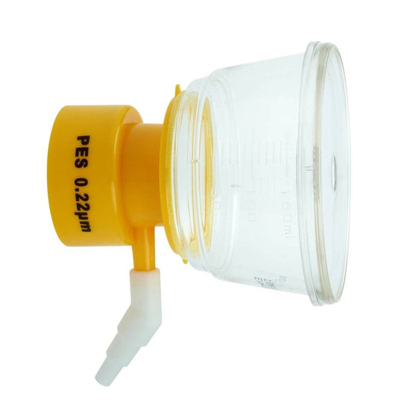 Bottle Top Filter, 150mL, 50mm dia., Yellow, PES M